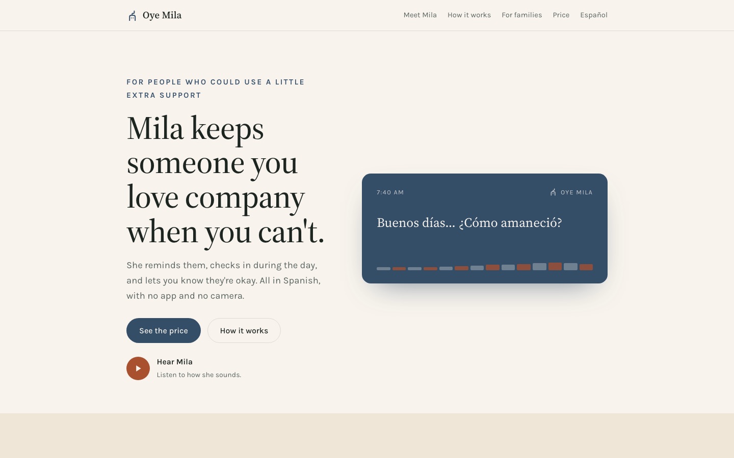 Oye Mila product site